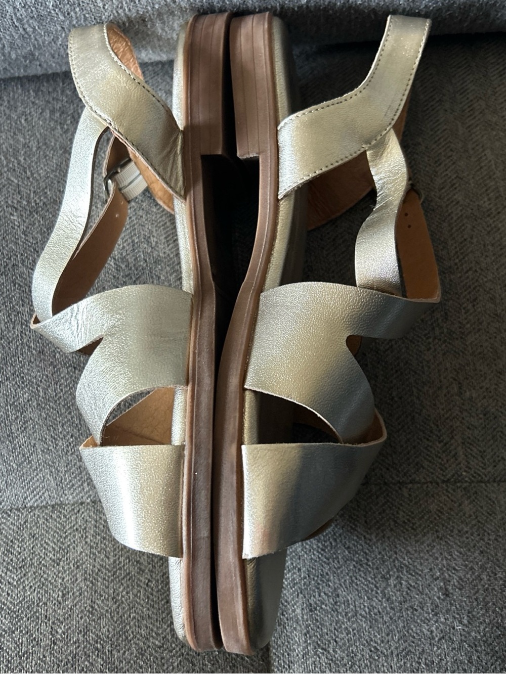 Miz Mooz gold lilium Crisscross Sandals size 11.5 - Picture 4 of 12